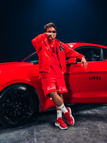 KHENILLE CROPPED FULL-ZIP HOODIE