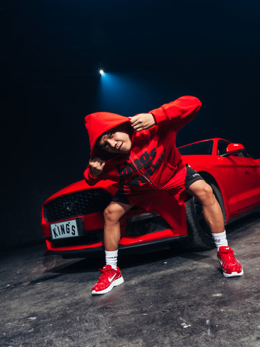 KF® WORDMARK CROPPED FULL-ZIP HOODIE RED