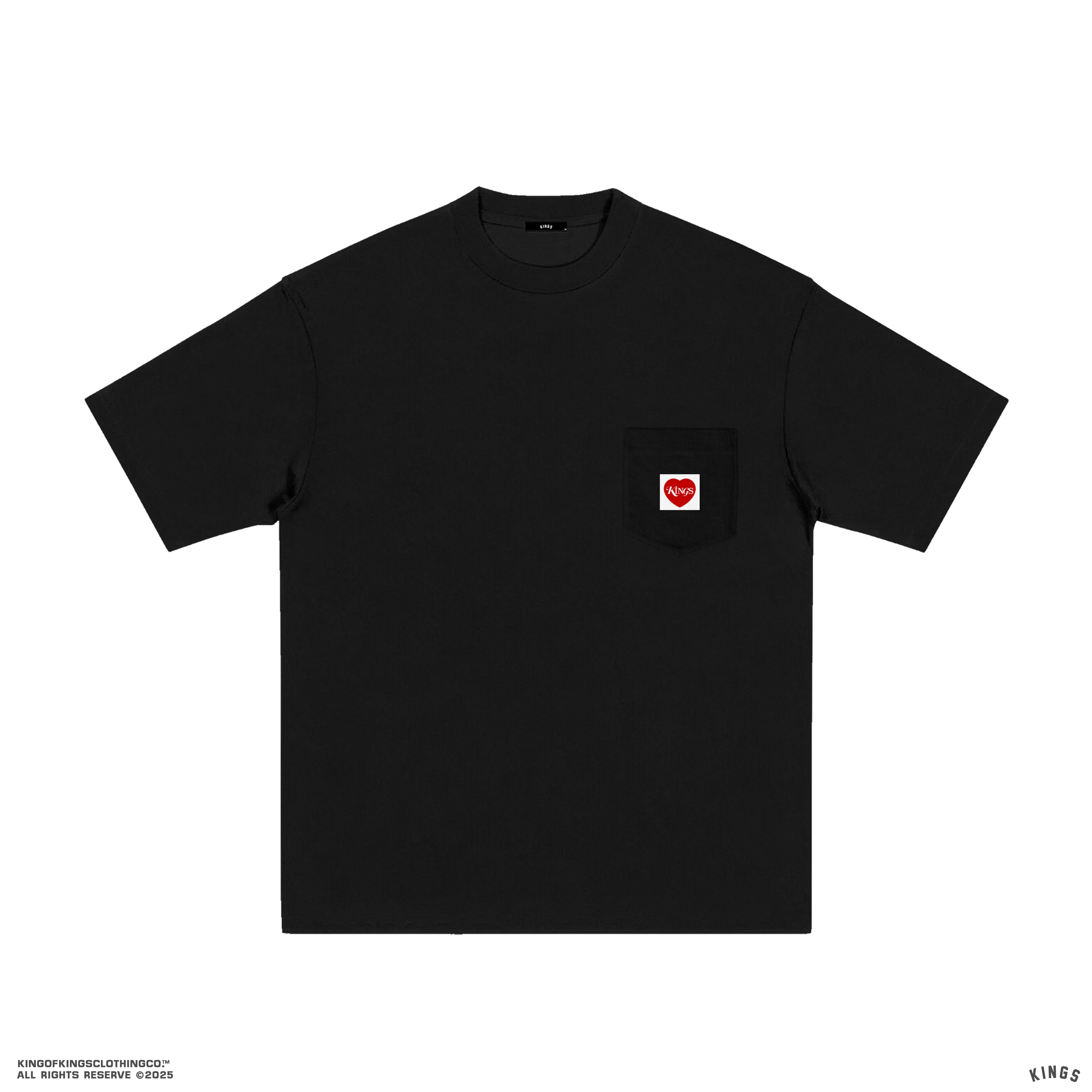 KINGS® THE CREST POCKET TEE BLACK - Main Image