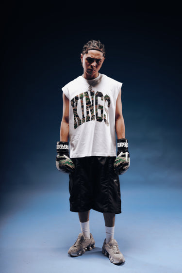 KINGS™ STOCK LOGO TIGER CAMO CROPPED MUSCLE TEE