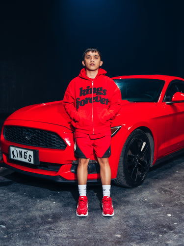 KF® WORDMARK CROPPED FULL-ZIP HOODIE RED
