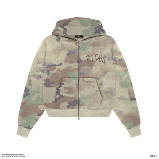 KINGS® FADED CAMO CROPPED HOODIE
