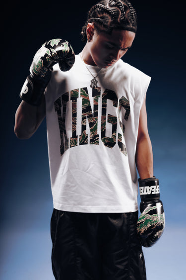 KINGS™ STOCK LOGO TIGER CAMO CROPPED MUSCLE TEE